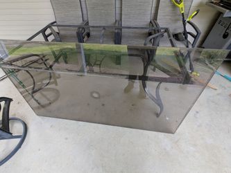 Back yard glass table