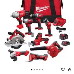 Milwaukee 2695-25CX M18 18-Volt Lithium-Ion Cordless Combo Tool Kit (10-Tool) 