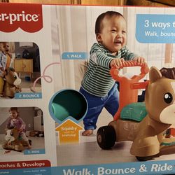 Fisher-Price Baby 3 Ways to Play for Toddlers: Walk, Bounce and Ride a Pony..NEW 