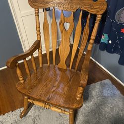 Solid Oak Rocking Chair