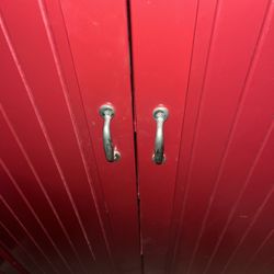 Contemporary Red Armoire Cabinet 