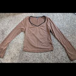 Brown Long Sleeve Top