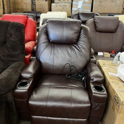 Dark Brown Power Electric Recliner