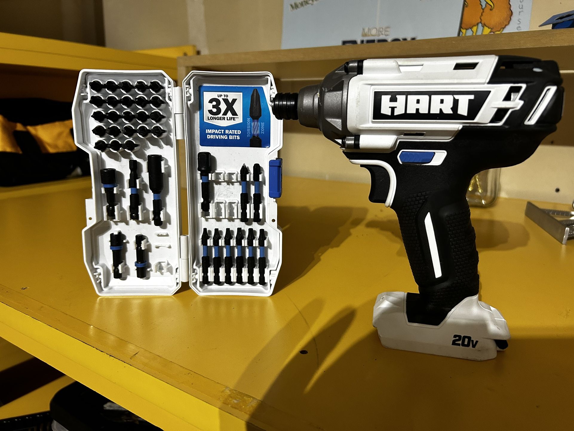 High Impact Driver Kit - Hart 20V Cordless Hex Impact Driver With Bit Set