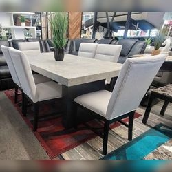 7PC Marble top Dining table set