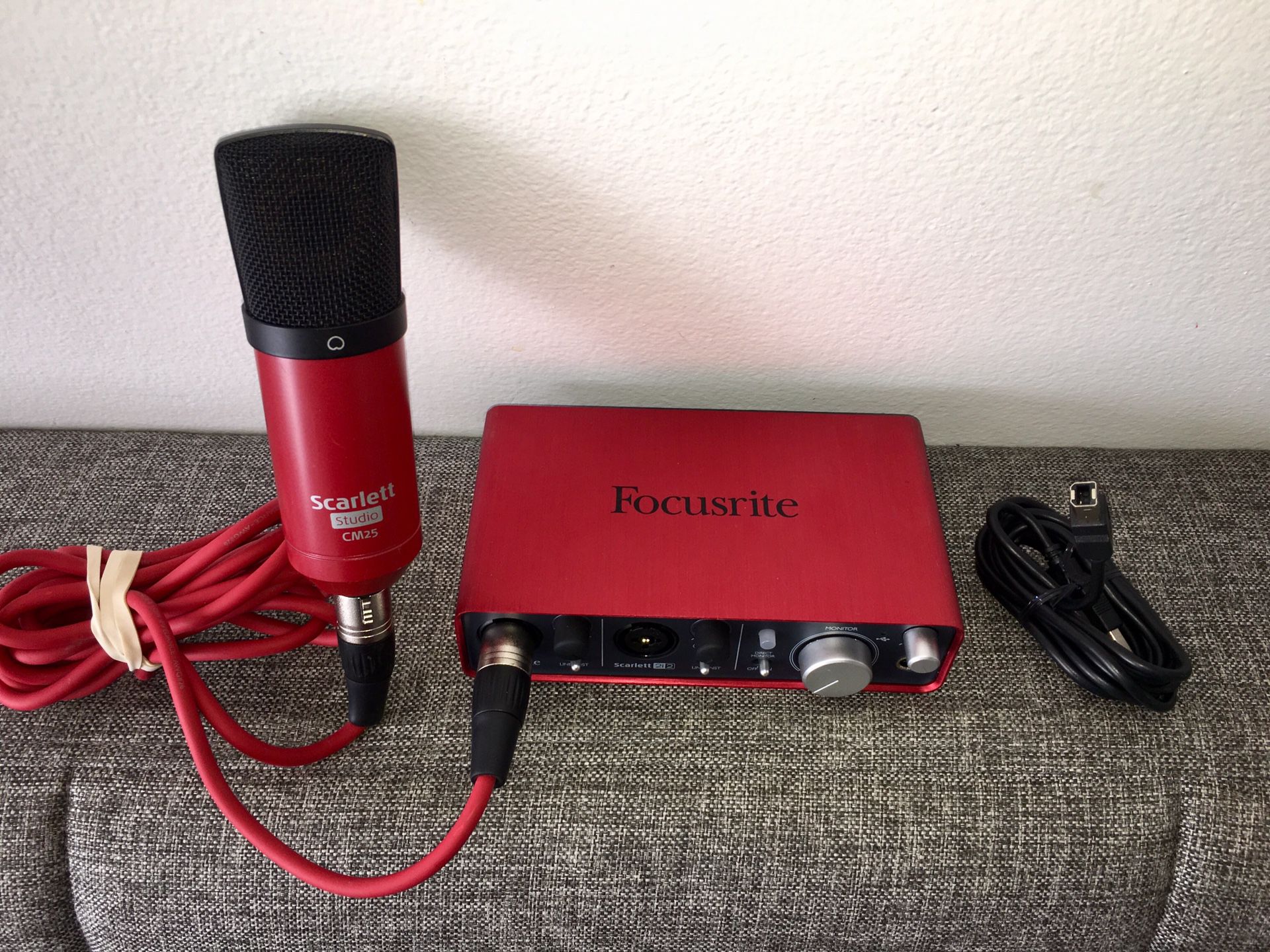 Focusrite Scarlett 2i2 USB Audio Interface with Studio microphone pick up loc skokie IL no software