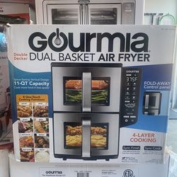 Gourmia 11-QT. Dual Basket Air Fryer with Smart Finish & 4-Layer Cooking