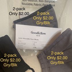 48 for $30 or $2 each Reusable Cloth Face Mask 2-pack L/XL