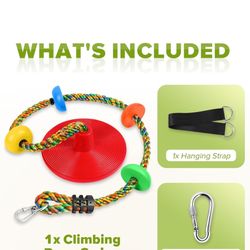 ZNCMRR Rope Swing for Tree Disc Swings Tree Swing for Kids Single Disc Seat and Climbing Rope for Ki