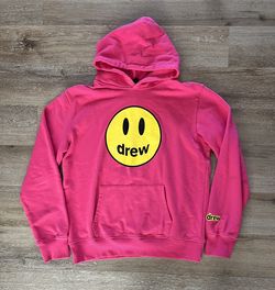 Drew House Hoodie Pink Mascot Justin Bieber Smiley Face Sweatshirt Unisex Size L