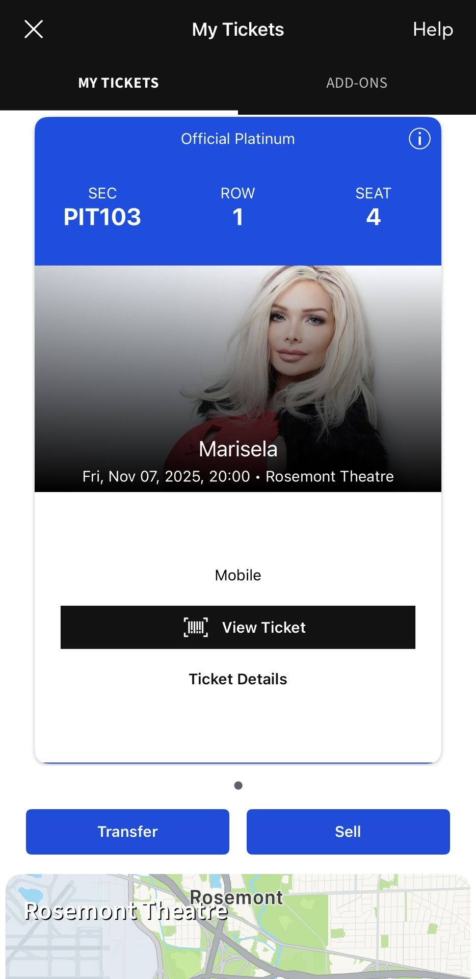 Ticket Marisela 