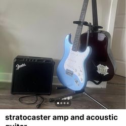 $350 Electric Guitar, Amp, Acoustic And Stand, Fender 