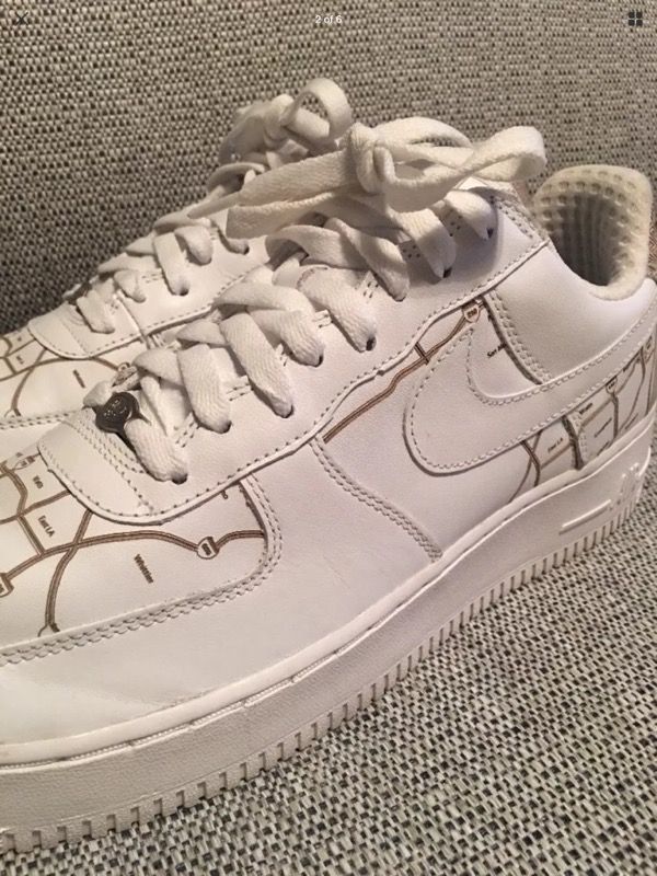 Nike Air Force 1 Premium Men's Size 12 US Mr. Cartoon LA Los Angeles  Freeway Map