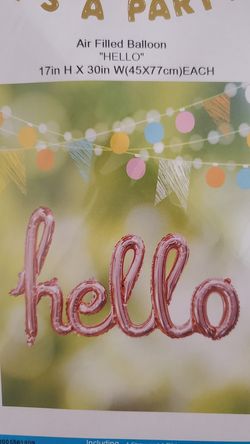 HELLO balloon banner