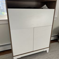 Midcentury Modern Secretary Desk with Hutch