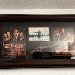 Framed Piece of Pirates of The Caribbean Movie Memorabilia. Never Used
