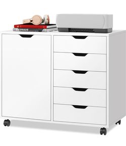 DEVAISE 5-Drawer Wood Drawer Cabinet, Office Storage Cabinet with Adjustable Shelf & Wheels, Printer Stand for Home Office, White
Craft Storage Cabine