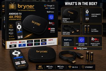 Bryner Television Android TV 4K Pro Streaming Device