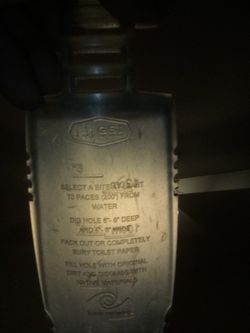 Emergency Poncho Plus Little Shovel To Dig Your Porto-potty When Your Out Camping