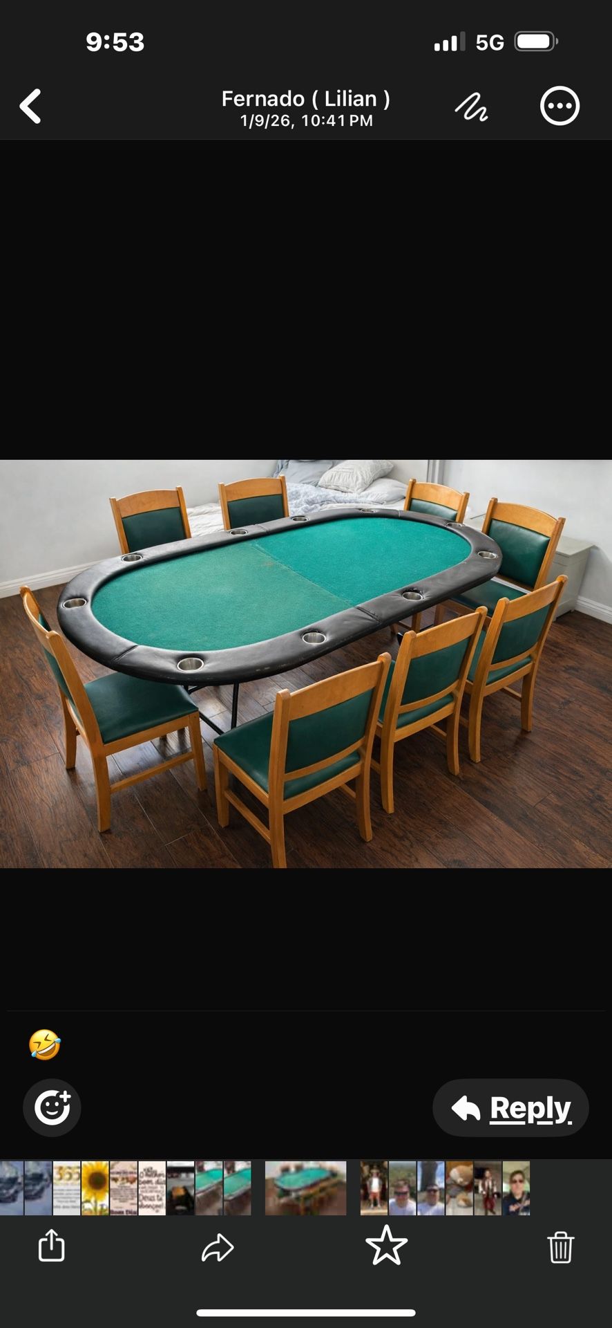 Poker Table 6 Chairs