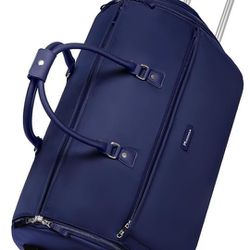 Modoker Rolling Garment Bags, Large Garment Duffle Bag with Wheels, 3 in 1 Garment Suit Luggage Bag for Women Men Business Travel Weekender, Blue

