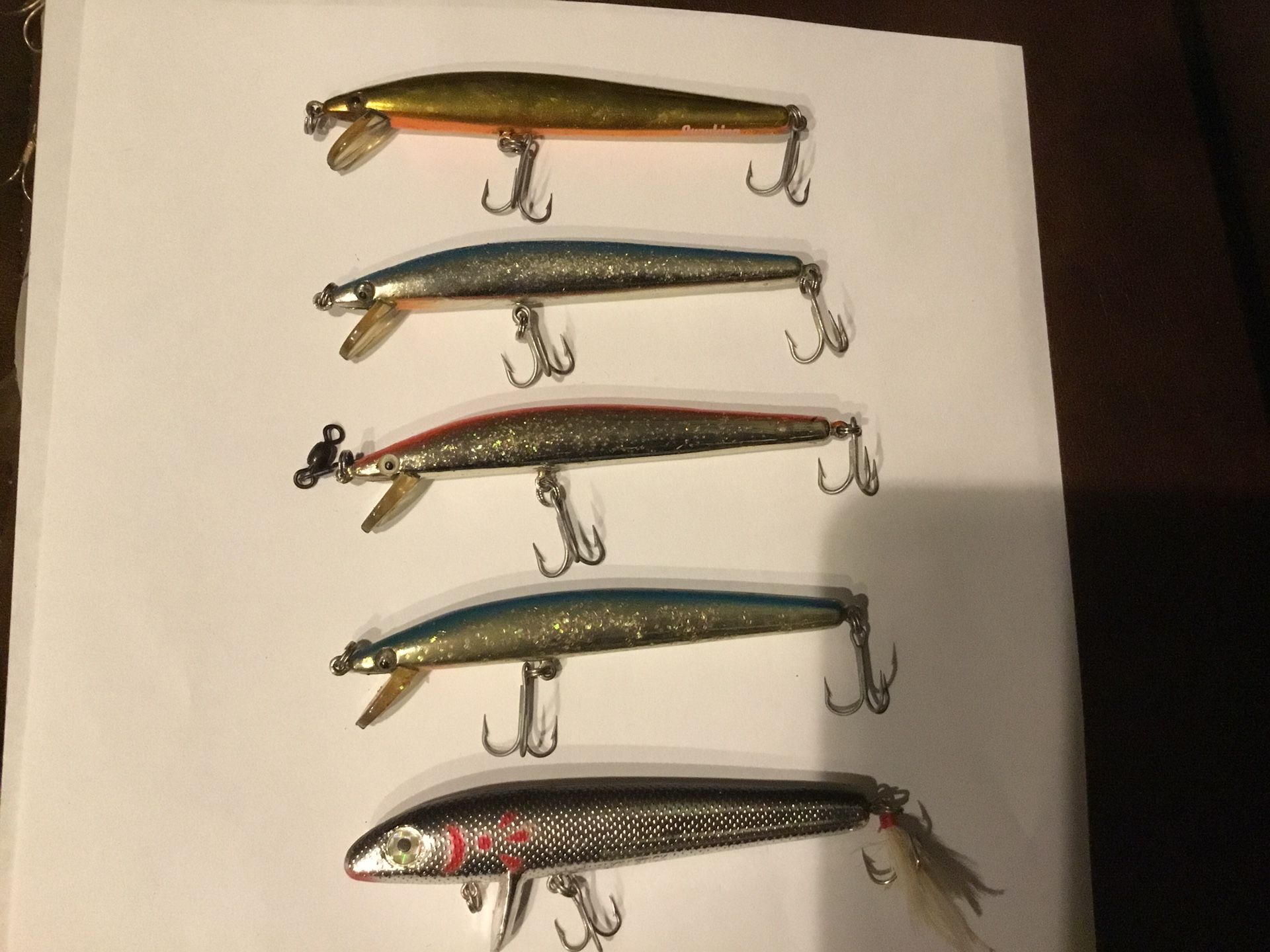 5 sparkling 4in walleye crainkbait fishing lures