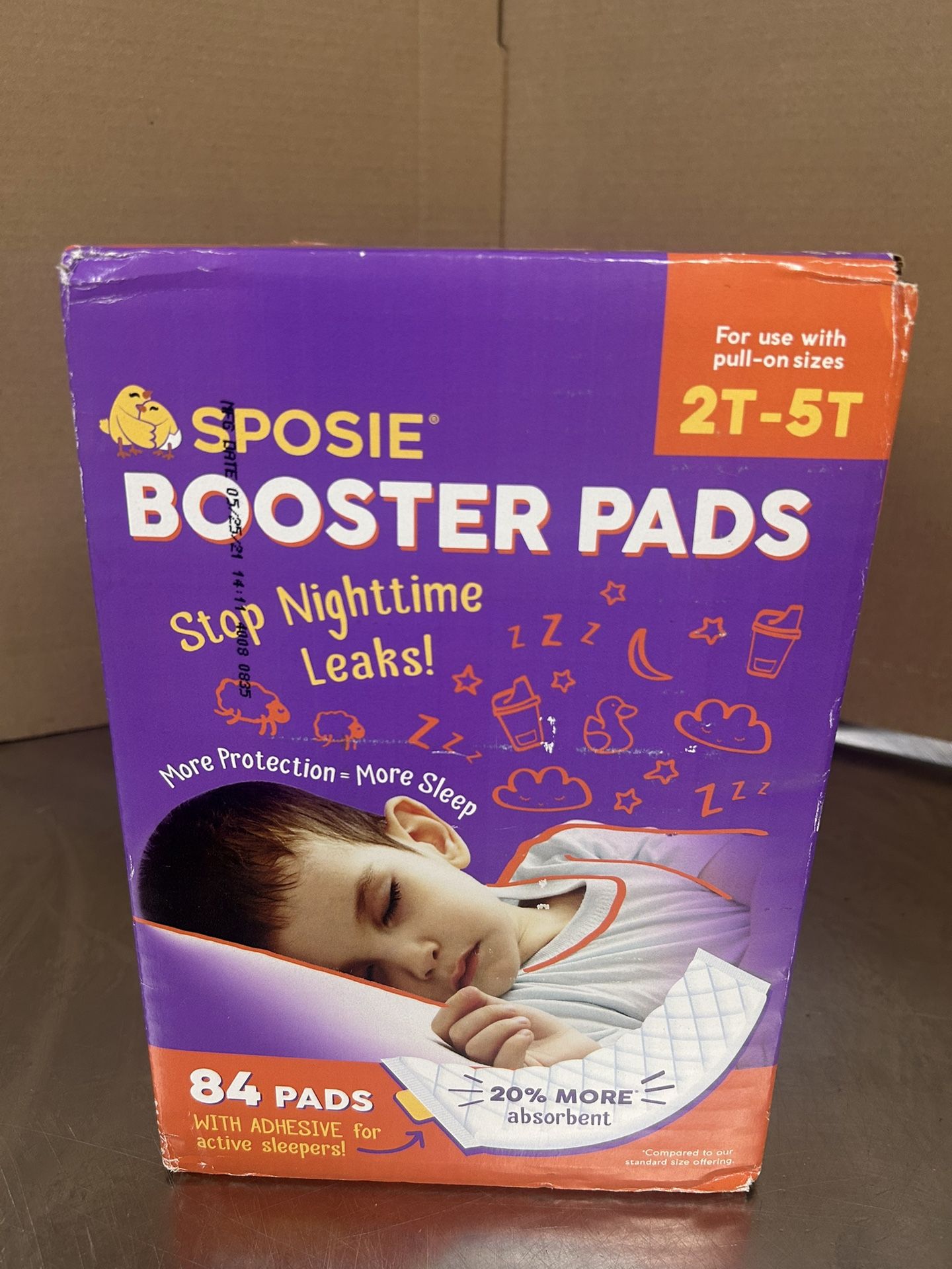Sposie with Adhesive, Stop Overnight Diaper leaks, Nighttime 84 Count