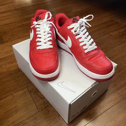 Red & White Nike Air Force 1s ‘By You’ sz10