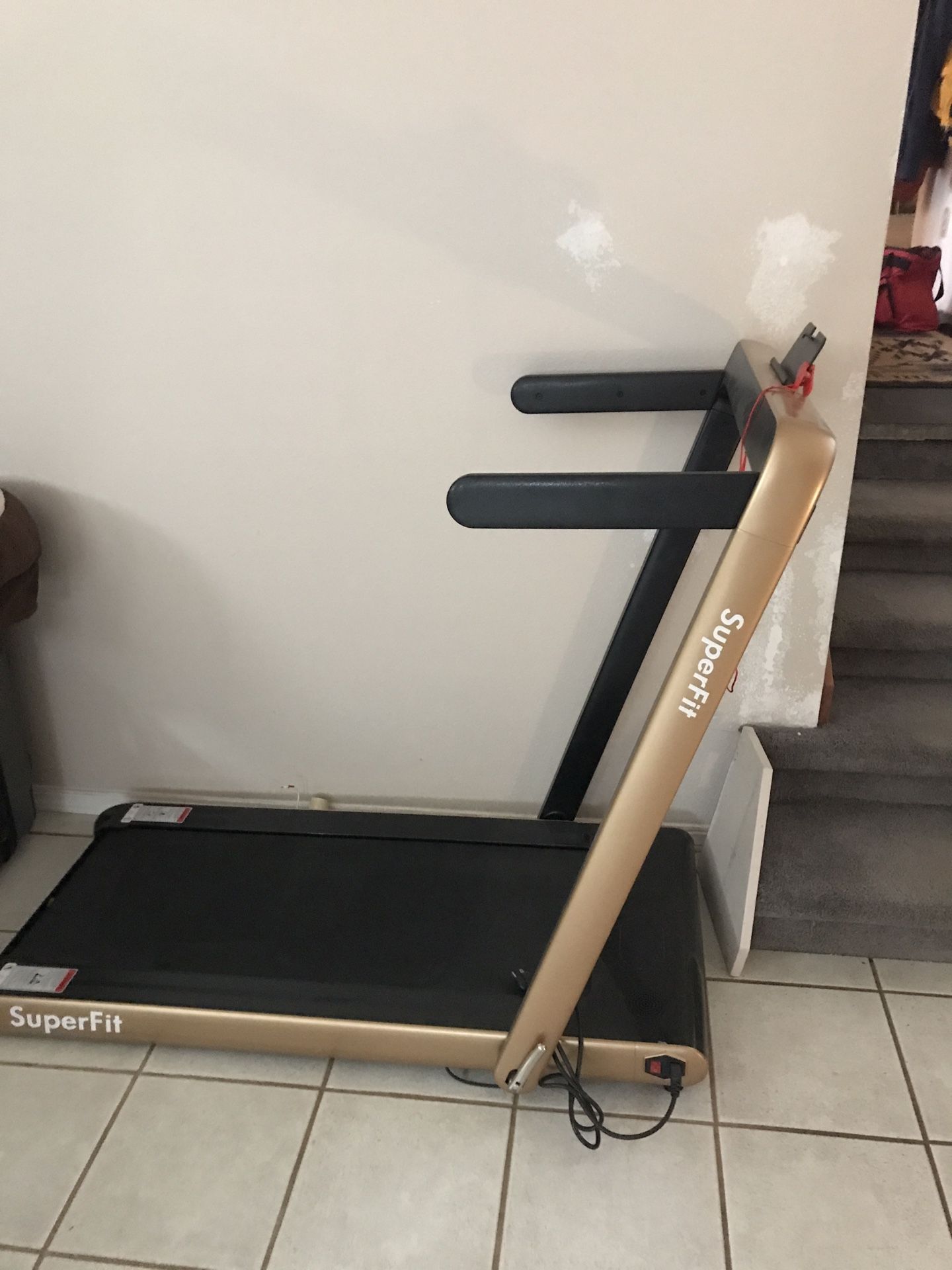 Portable, foldable treadmill.