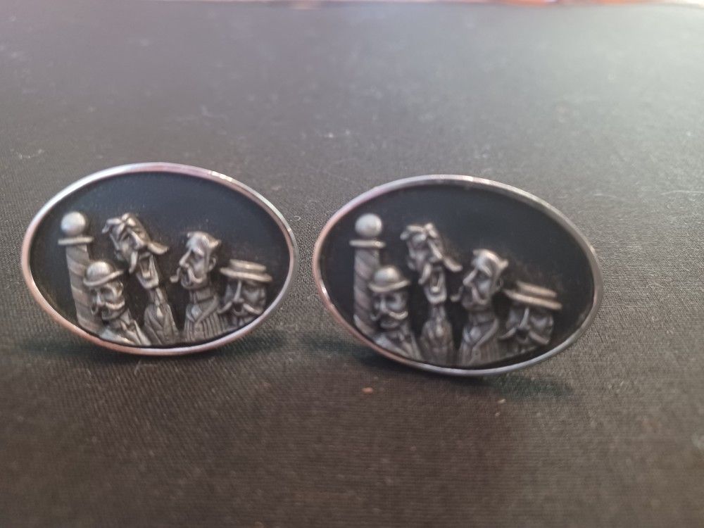 Pewter Barber Shop Quartet Cuff Links