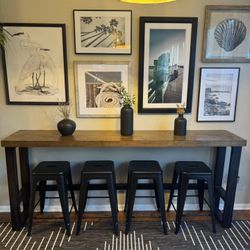 Industrial Style Table And Stools 