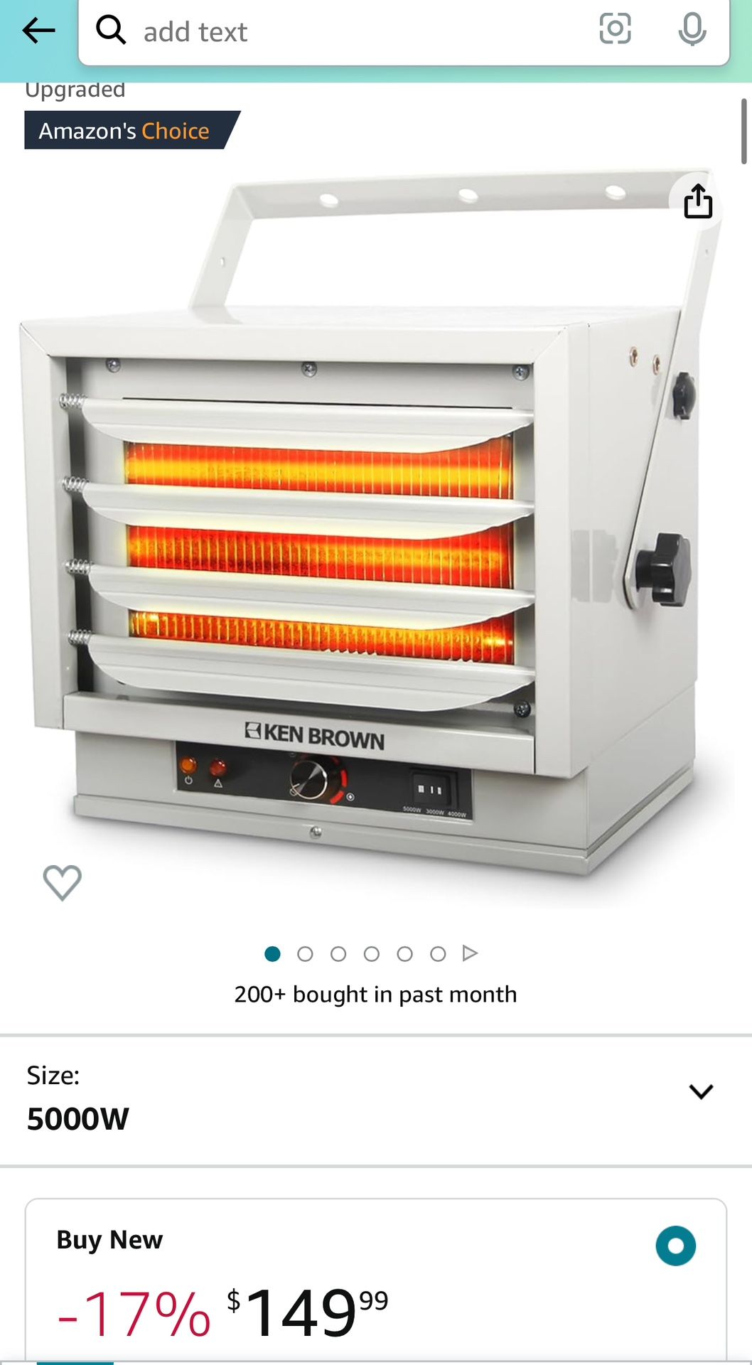 Garage Heater - Electric