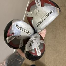 Assorted Golf Clubs Drivers Woods Wedge