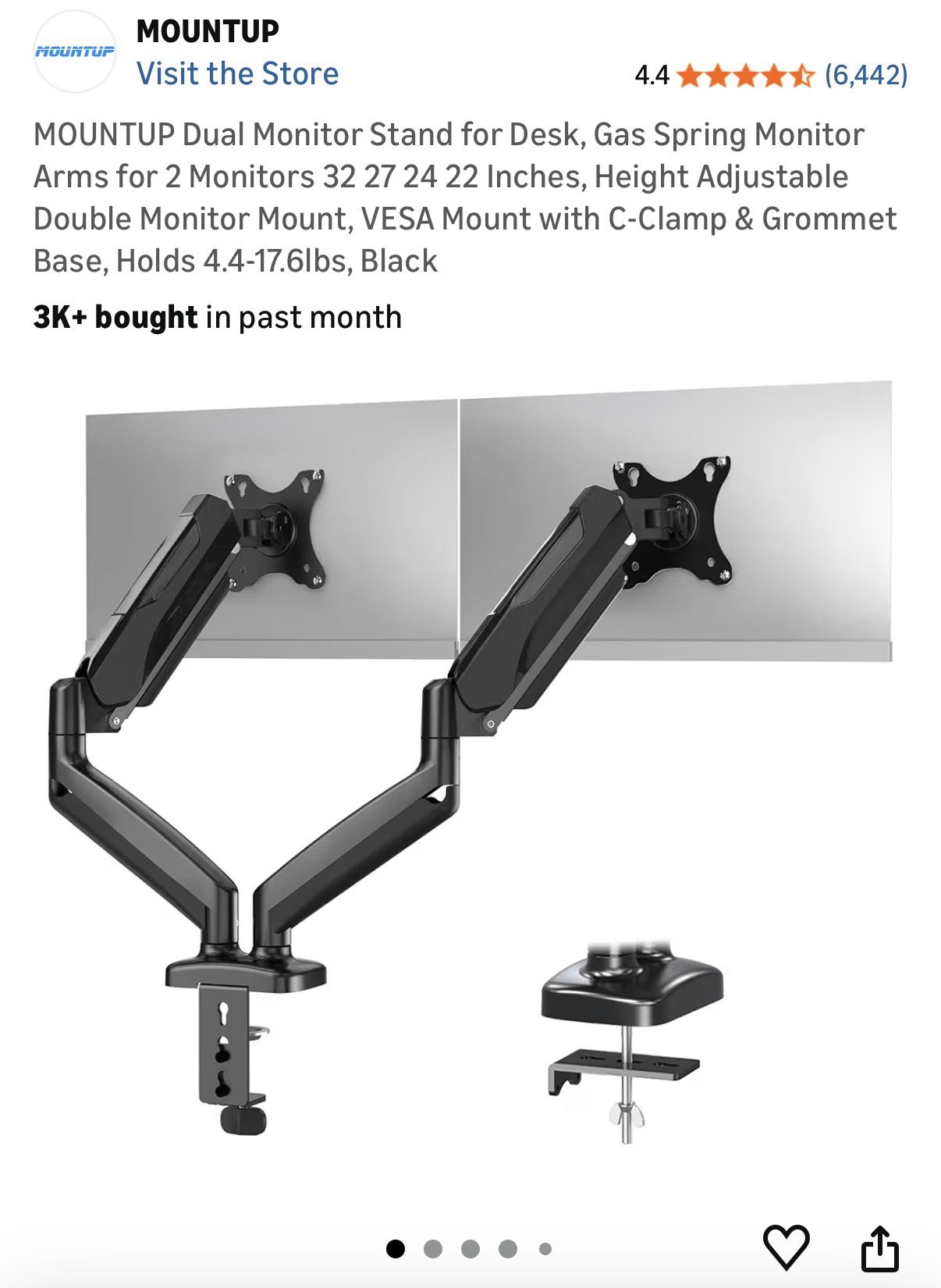 MOUNTUP Dual monitor stand