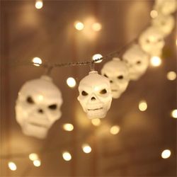 5ft Skull LED String Lights Green 