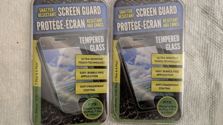 IPhone 6/6S Plus, 7 Plus & 8 Plus Screen Guard Tempered Glass, Shatter Resistant, Cleaning Cloth,