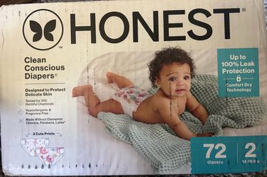 Honest Clean Conscious Size 2 – 72 Diapers, Sealed Packs