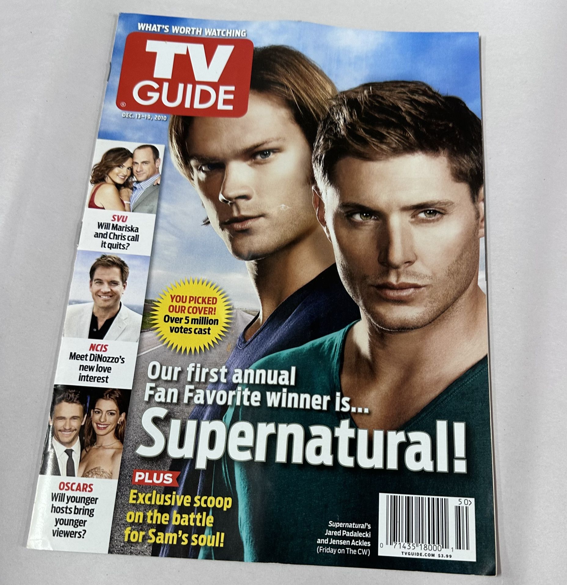 Supernatural TV Guide December 10-19 2010 MINT Jared & Jensen Sam’s Soul