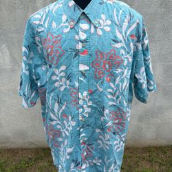 PreOwned Reyn Spooner Classic Hawaiian Print Multicolored Full Button Men's XXL