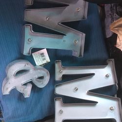 Large metal light up letters and symbol set only $25