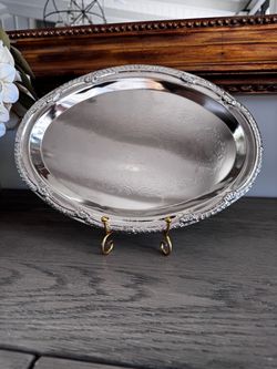 Silver-Plated Oval Serving Tray