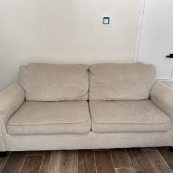 Light Cream Sofa & Ottoman (2 Piece) 