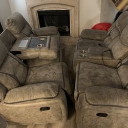 Couches & Recliner- Both Couches Have Recliner 