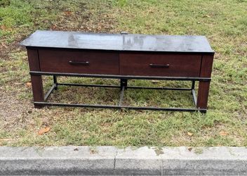 Free TV Stand with glass top and two Drawers