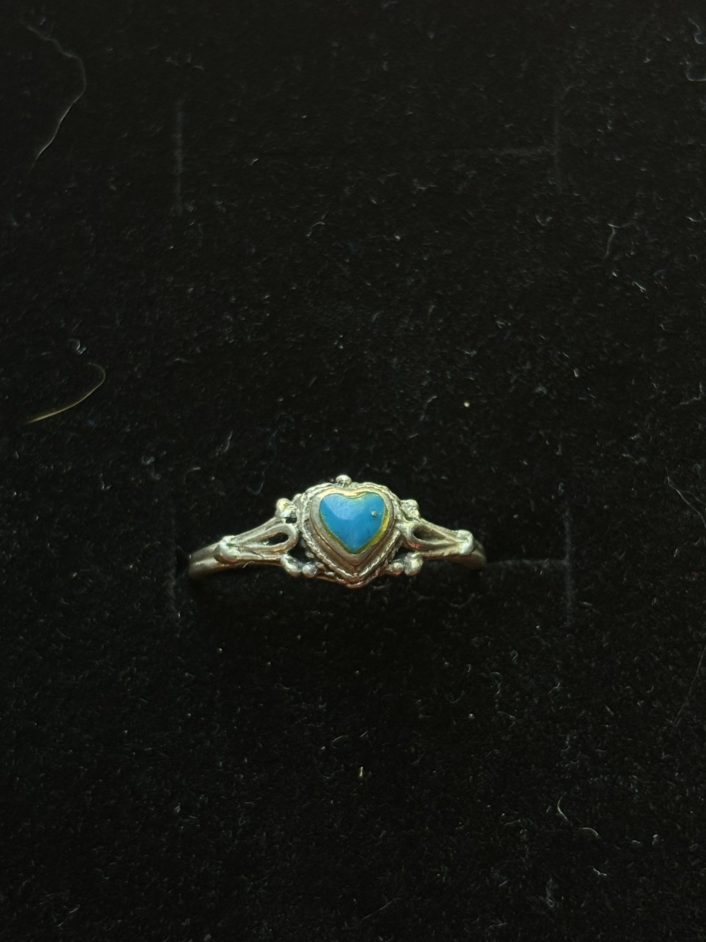 Turquoise Stone heart silver Ring