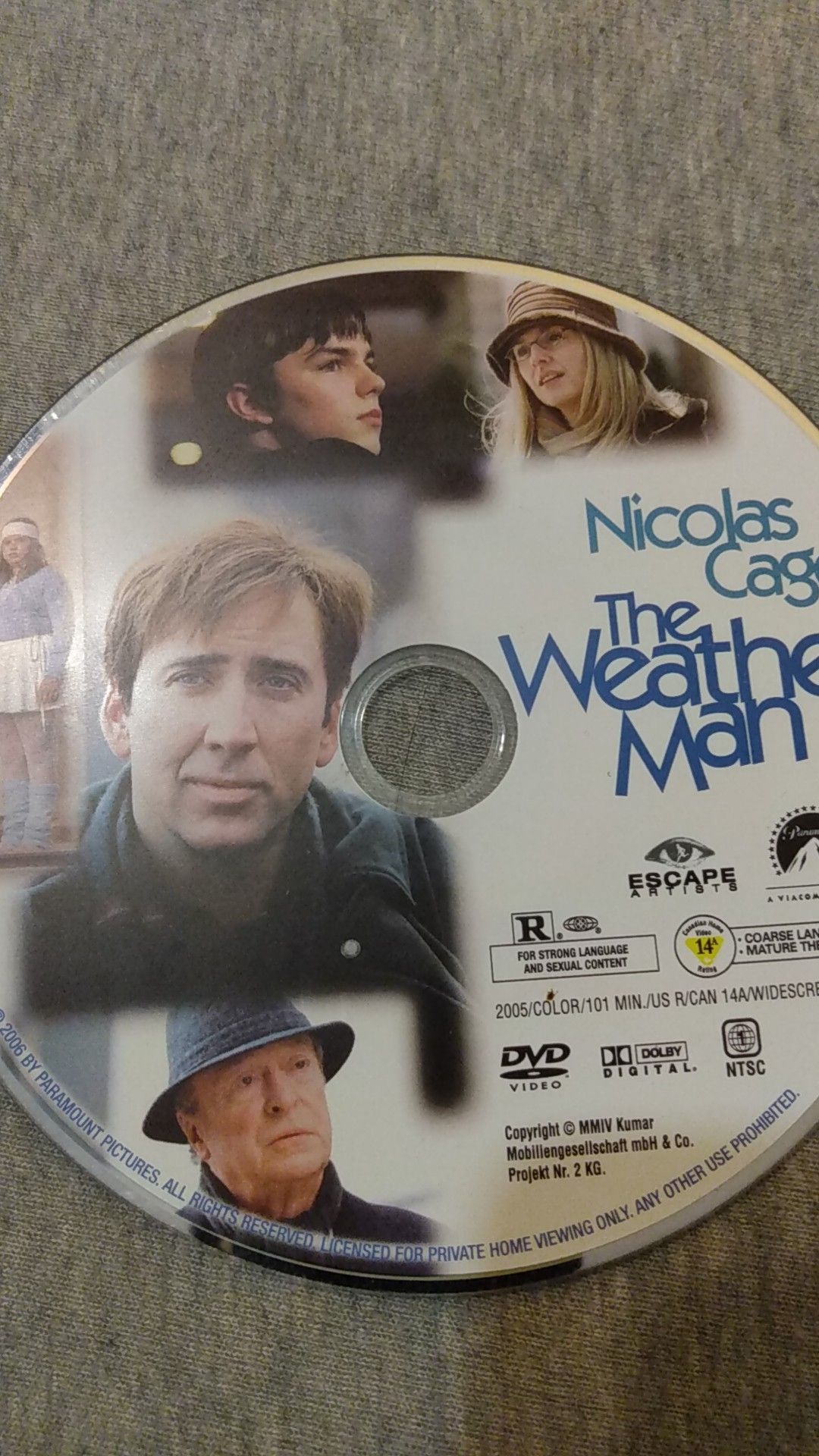 The Weather Man - dvd movie/ no case