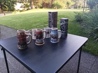 Beer Mugs And Whiskey  Tins,5.oo Each