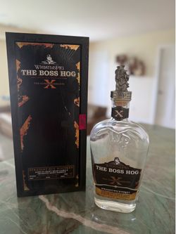 Empty WhistlePig The Boss Hog X "The Commandments" Bottle w/ Pewter Stopper & Display Case