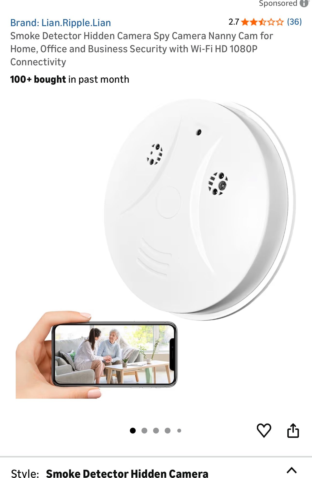 Smoke Detector Hidden Camera