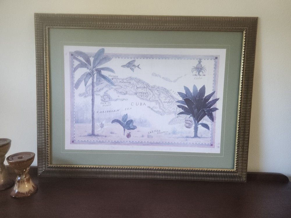 Large Framed Cuba Art